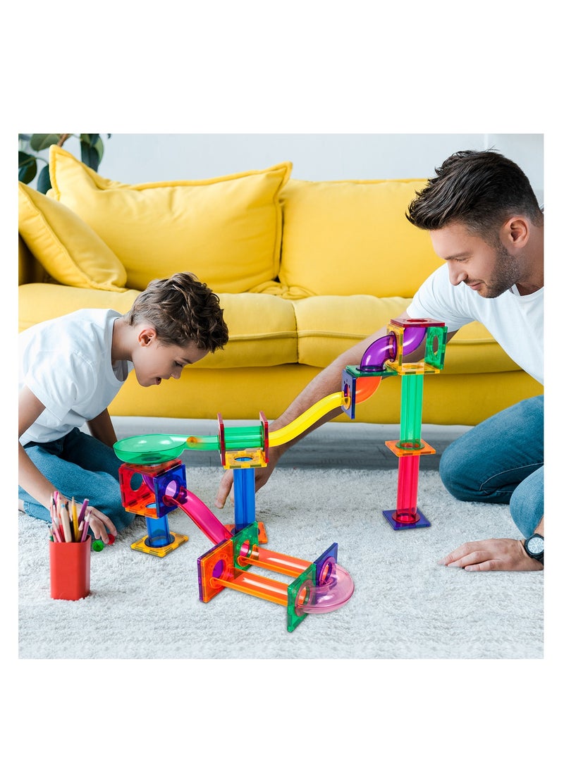 PicassoTiles Picasso - Magnetic Marble Run Building Blocks Set (50 Pc's) - STEM Toy for Kids, Engineering Fun with Magnetic Tracks, Joints & Funnels for Endless Entertainment - Image 5