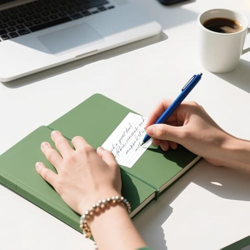 250 Count White Index Cards 3x5 Inch with Key Ring, 180gsm Heavyweight Flash Card (50 Sheets Each), Durable & Portable Note Taking for Students, Teachers, Study Note Cards for Office, Home School - Image 5