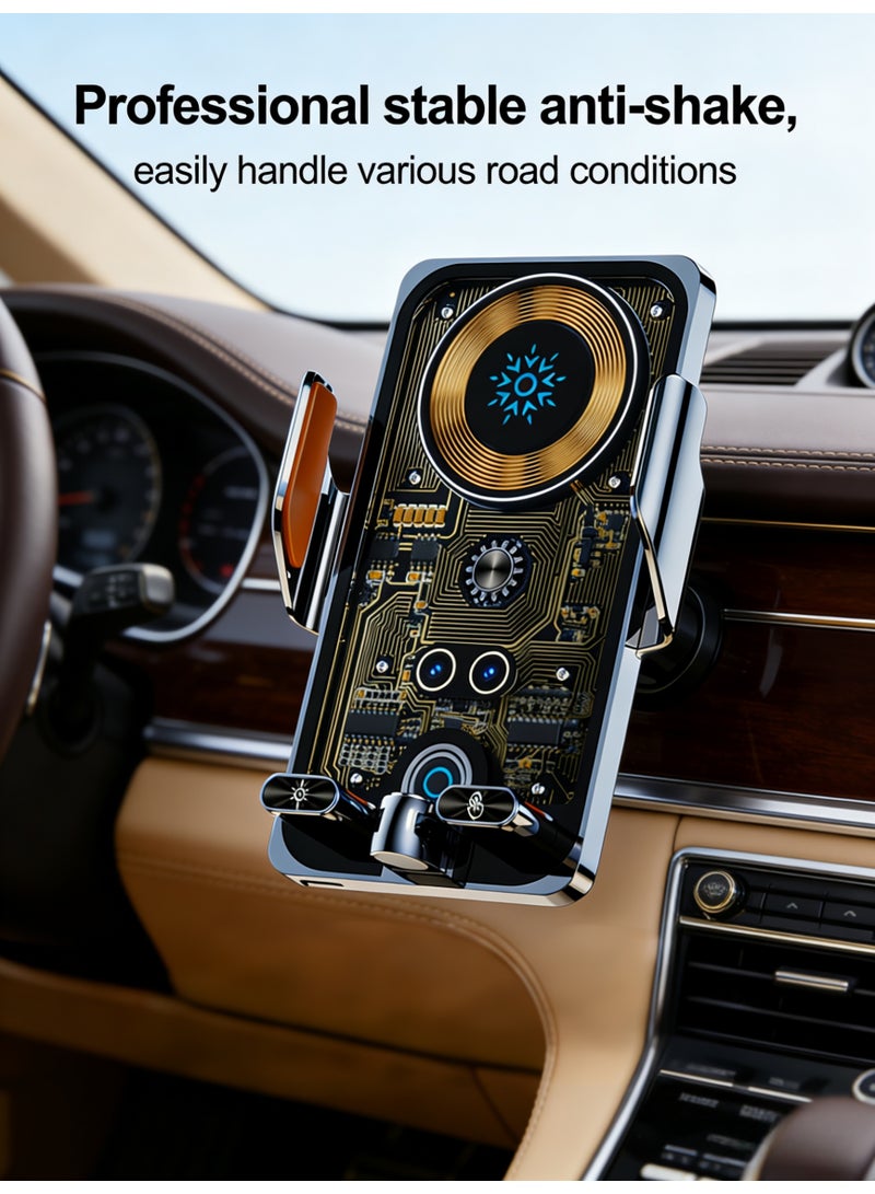 【Luxury Quality】Wireless Charging Car Mount | Infrared Smart Sensing System | Wireless Charging | Dual Magnetic Fixing Technology | Perfect Match for Luxury Car Interior - Image 1