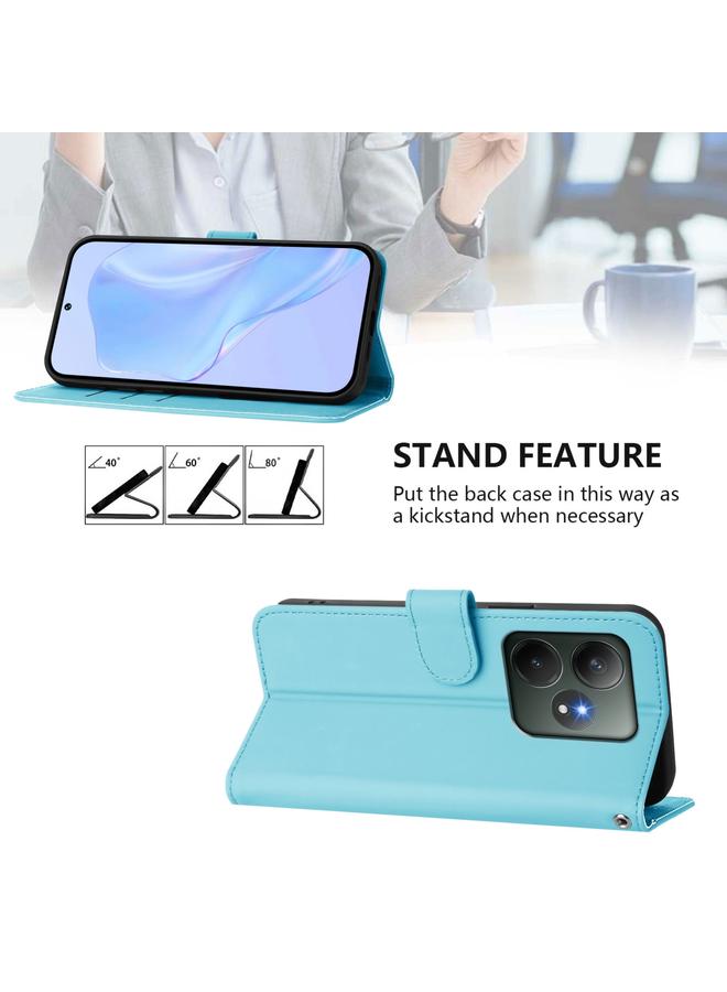 S-TOP Case For Realme GT 6 5G Global Skin Feel Solid Color Leather Phone Case with Lanyard - Image 3