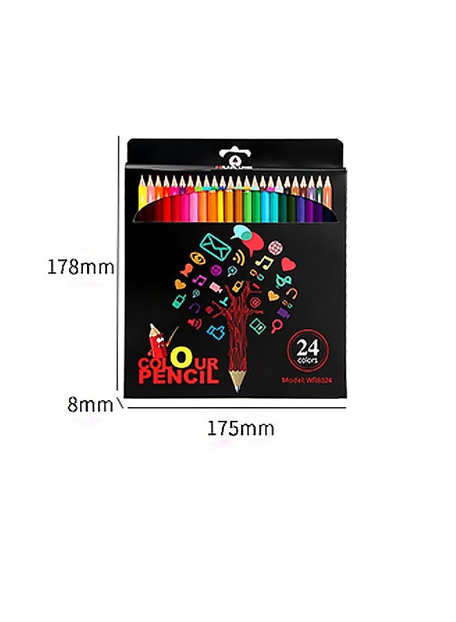 24 Colors Boxed Colored Pencils Presharpened Hexagonal Creative Art Supplies Smooth Vivid Colors for Students Homework Illustrations Children Holiday Crafts Artists Sketchbook Work Educators Art Lessons Families Coloring Time - Image 3
