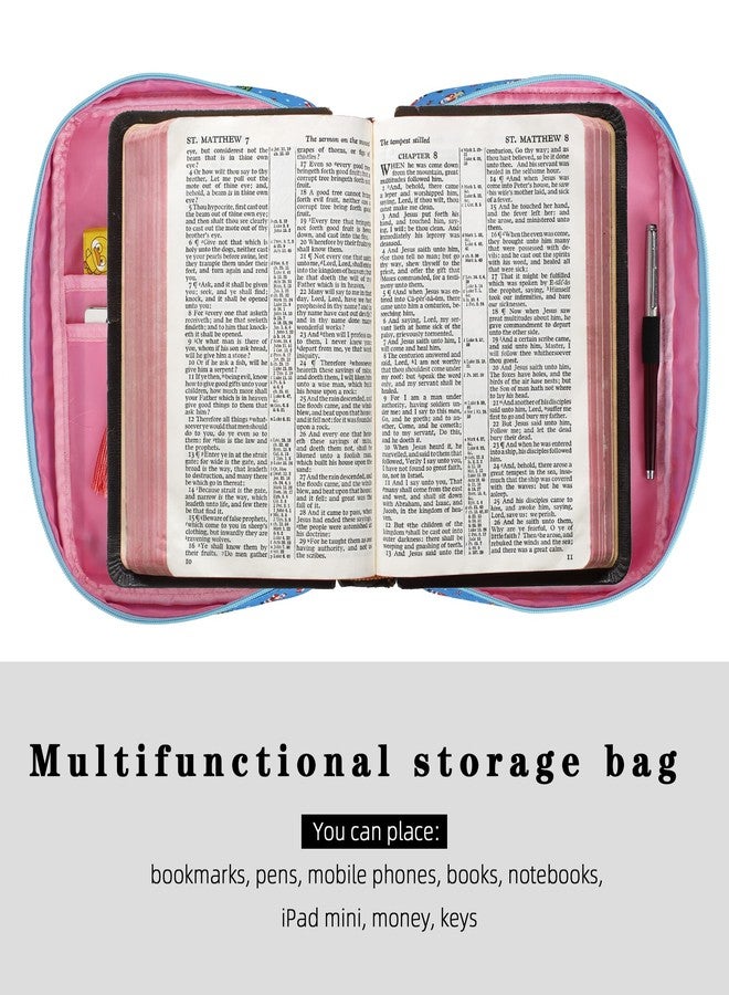 Gientten Bible Cover for Girls with Accessories, Floral Pattern, Includes Highlighters, Pens, Bookmarks, and Sticky Notes, Bible Case for Women Organizer Sets (Brown) - Image 5