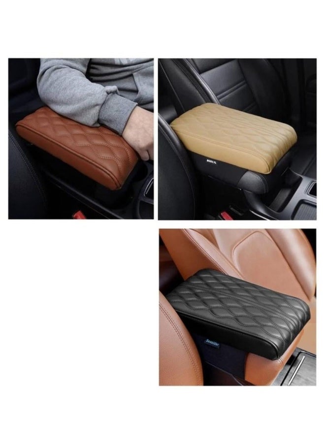 Memory Foam Car Armrest Cushion with Leather Cover Compatible with All Vehicles Black - Image 2