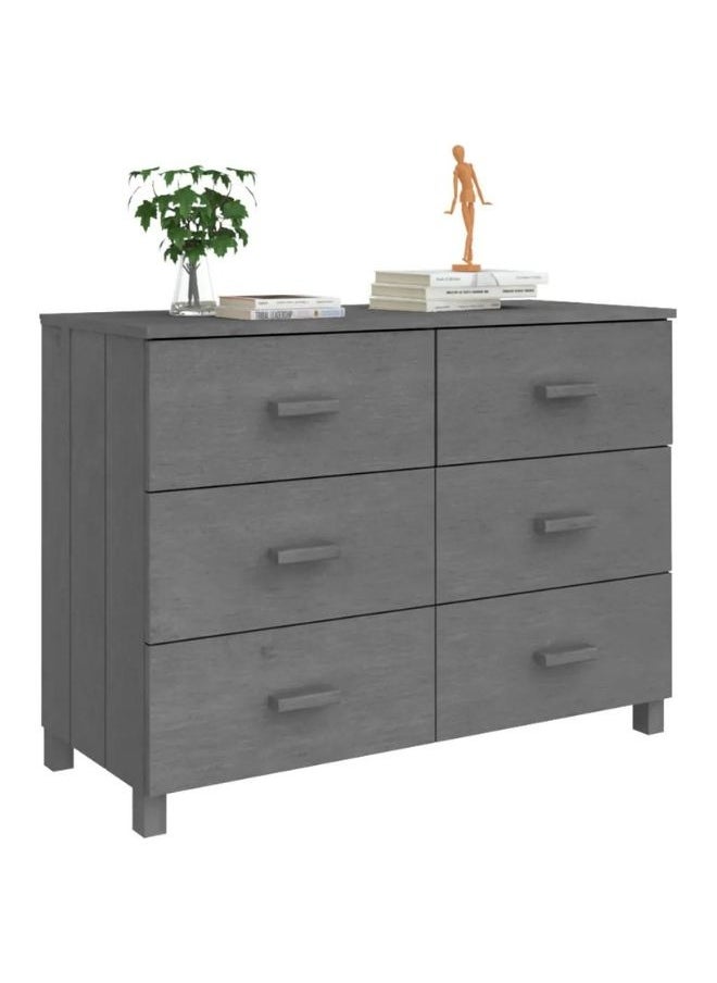 vidaxl vidaXL Sideboard HAMAR Dark Grey 113x40x80 cm Solid Wood Pine  - Image 2