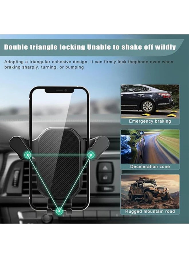 ZEESQUARE Car Phone Holder Air Vent Mount, Universal Gravity Auto Lock Phone Holder with Spiral Hook, 360° Rotating Cell Phone Stand Compatible with iPhone, Samsung, Xiaomi, Huawei and All Smartphones - Image 3