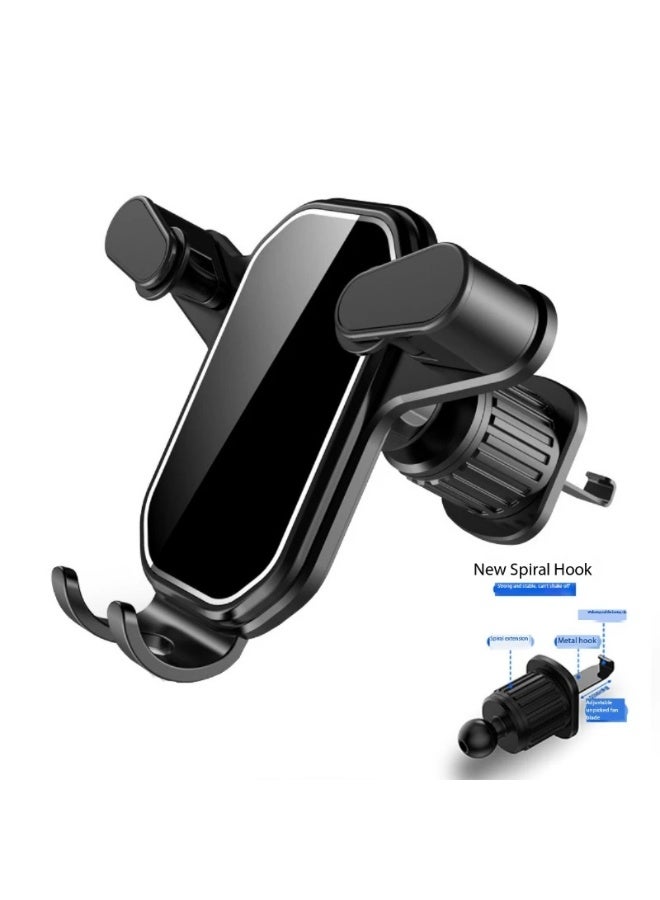 ZEESQUARE Car Phone Holder Air Vent Mount, Universal Gravity Auto Lock Phone Holder with Spiral Hook, 360° Rotating Cell Phone Stand Compatible with iPhone, Samsung, Xiaomi, Huawei and All Smartphones - Image 2