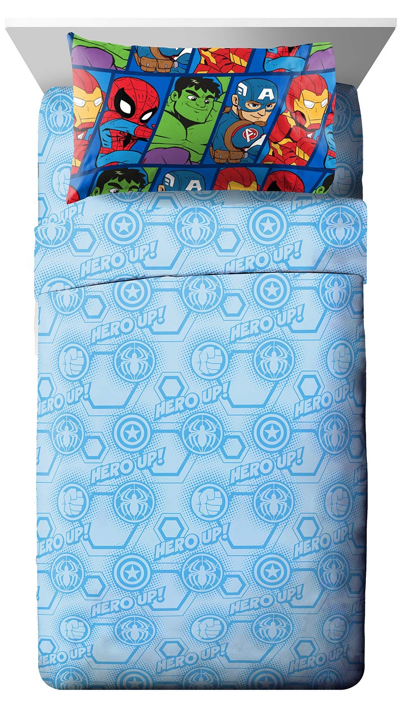 Jay Franco Marvel Super Hero Adventures Hero Together 4Piece Toddler Bed Set Super Soft Microfiber Bed Set Includes Toddler Size Comforter & Sheet Bedding Features The Avengers Official Product - Image 3