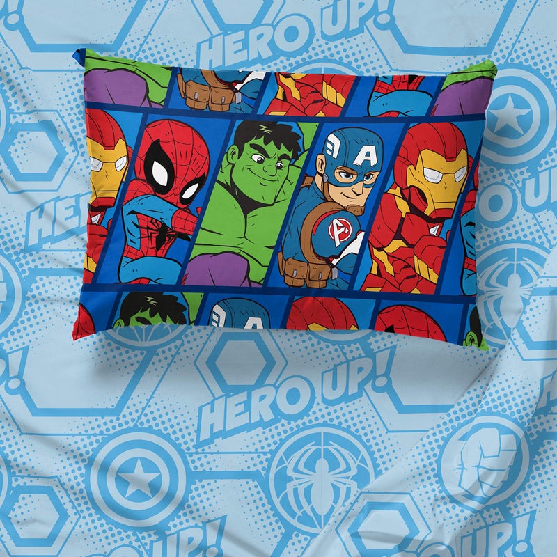 Jay Franco Marvel Super Hero Adventures Hero Together 4Piece Toddler Bed Set Super Soft Microfiber Bed Set Includes Toddler Size Comforter & Sheet Bedding Features The Avengers Official Product - Image 5