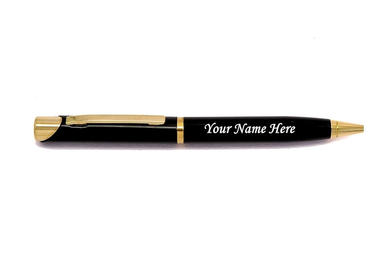 CrownLit Personalised Metal Pen With Name On Box & Pen, Ink Blue - Image 2