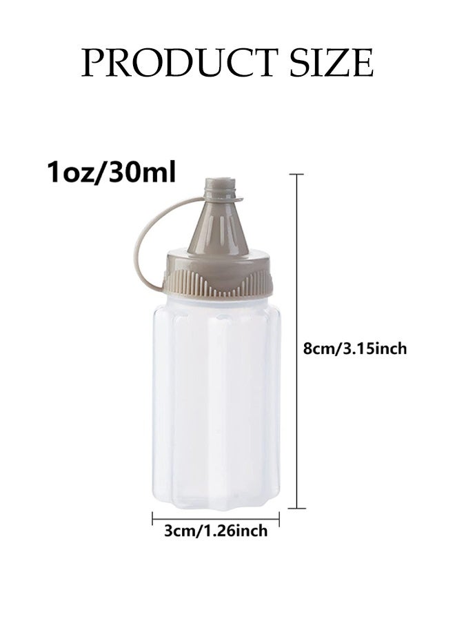 DUNISO زجاجات توابل بلاستيكية صغيرة سعة 350 مل، موزعات صلصة متعددة الاستخدامات شفافة للشراب، الكاتشب، زيت التتبيل والعسل، مقاومة للتسرب وقابلة للحمل - Image 3