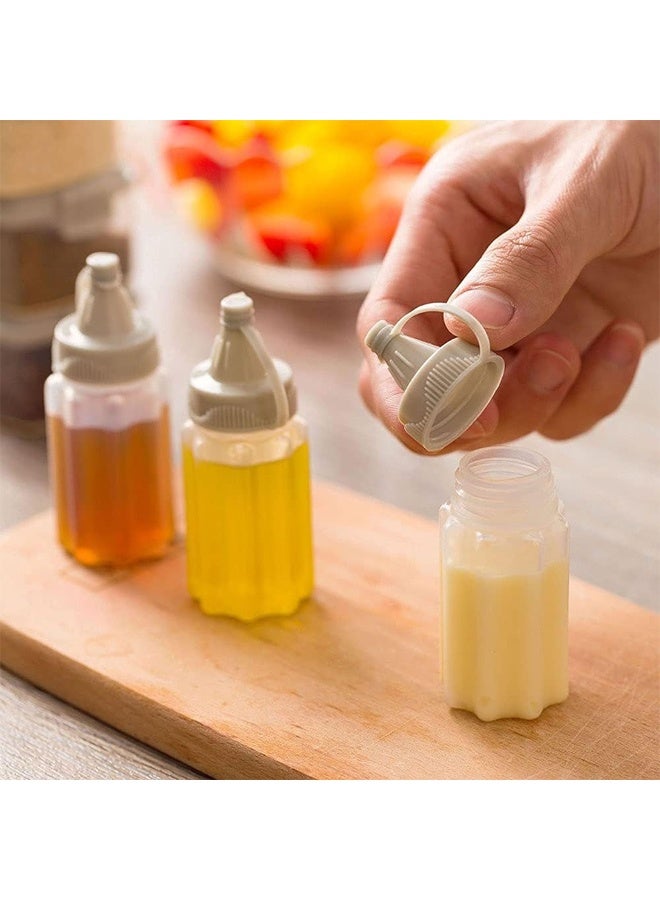 DUNISO زجاجات توابل بلاستيكية صغيرة سعة 350 مل، موزعات صلصة متعددة الاستخدامات شفافة للشراب، الكاتشب، زيت التتبيل والعسل، مقاومة للتسرب وقابلة للحمل - Image 5
