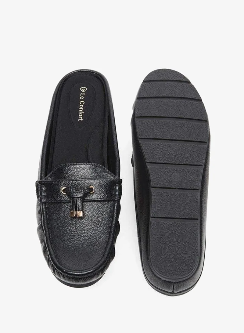Le Confort BLACK Lace Detail Slip-On Mules for Women | Best Price UAE