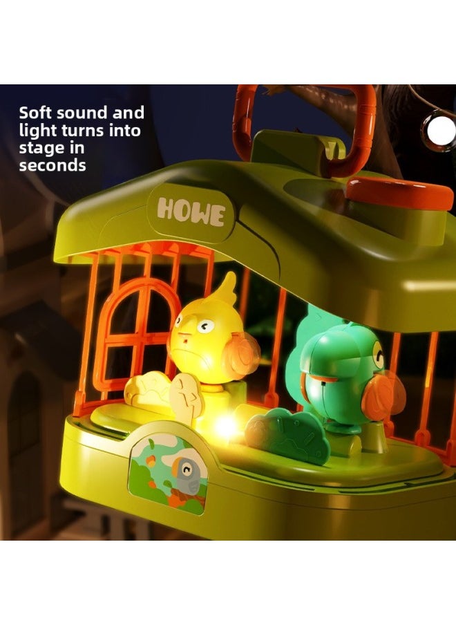 Children's Toys Talking Birdcage Aquarium Early Education Voice Control Induction Simulation Bird With Light Music Educational Toys-Color:Red [charging Model - Basic Version] Birdcage - Voice Controlled E-commerce Box  - Image 4