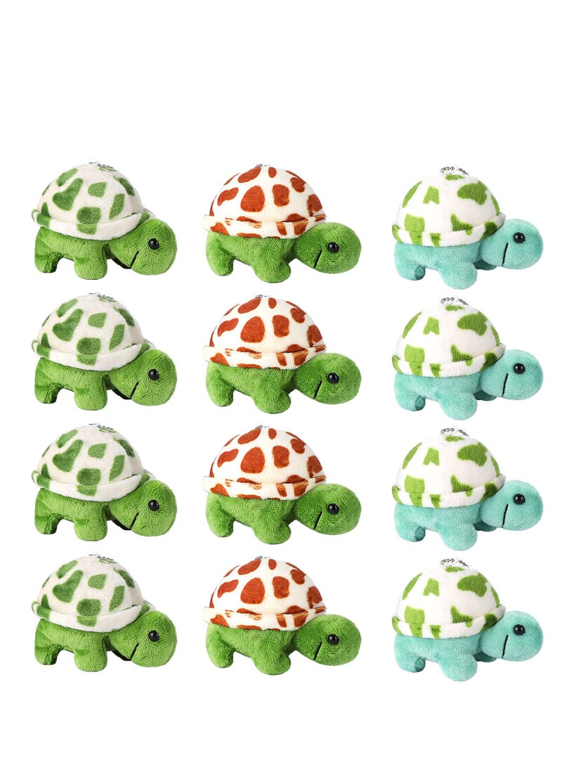 Excefore 12 Pcs Mini Sea Turtle Plush Toys, Dolphin Sea Turtle Stuffed Animals, Bulk Small Ocean Animal Plush Keychain Decorations, Cute Stuffed Animal for Kids Favors, Party Decorations  - Image 1