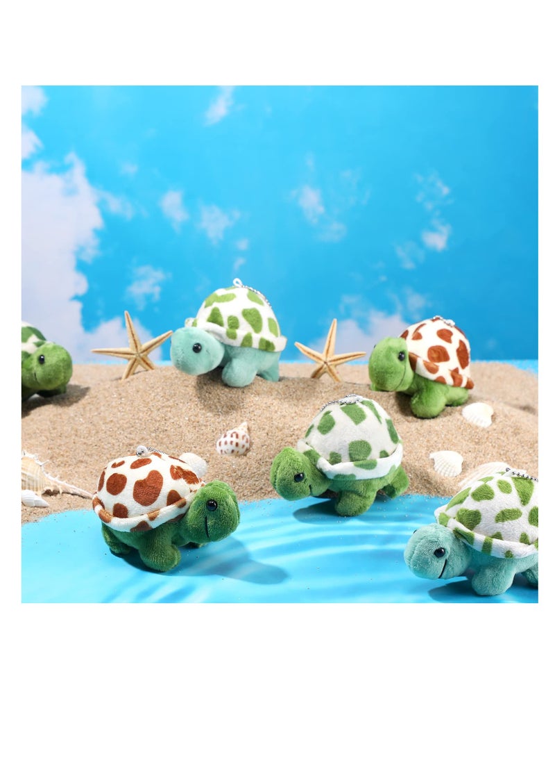 Excefore 12 Pcs Mini Sea Turtle Plush Toys, Dolphin Sea Turtle Stuffed Animals, Bulk Small Ocean Animal Plush Keychain Decorations, Cute Stuffed Animal for Kids Favors, Party Decorations  - Image 3