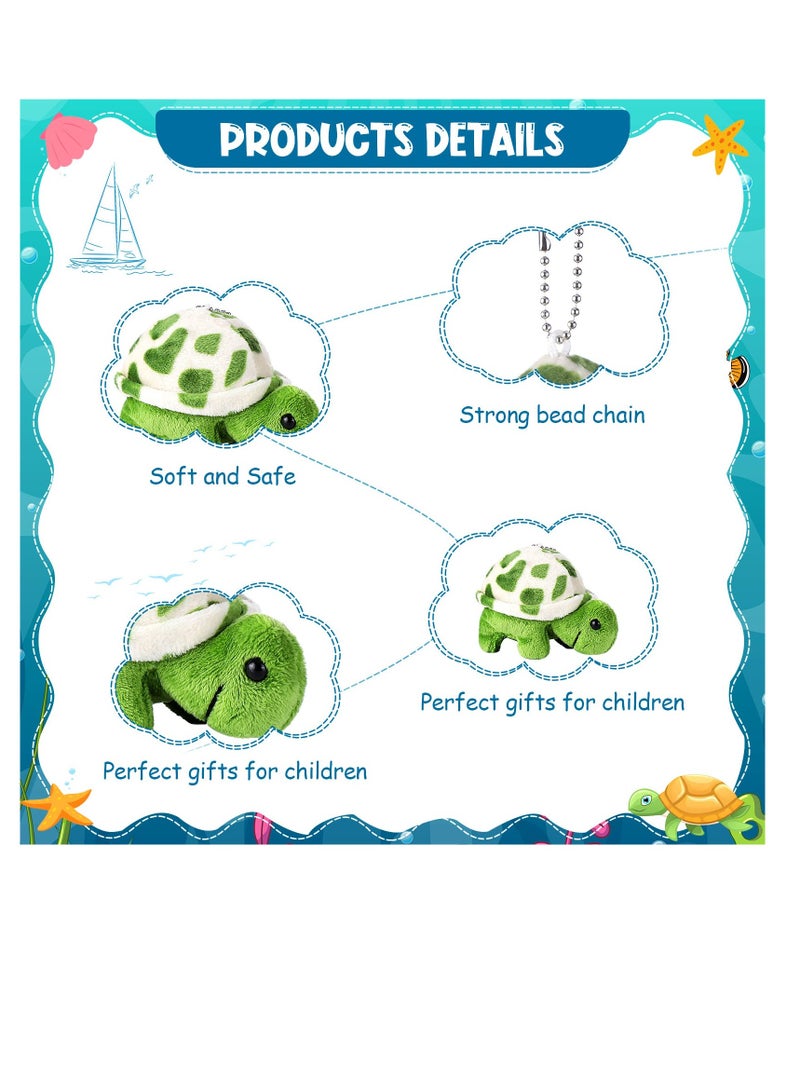 Excefore 12 Pcs Mini Sea Turtle Plush Toys, Dolphin Sea Turtle Stuffed Animals, Bulk Small Ocean Animal Plush Keychain Decorations, Cute Stuffed Animal for Kids Favors, Party Decorations  - Image 4