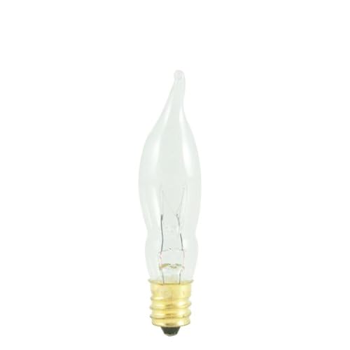 Bulbrite 25 Pack - Bulbrite 7.5CFC/15/3 7.5W Flame Candelabra Tip Chandelier Bulb, Clear - Image 4