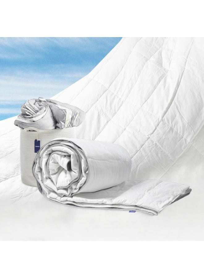Vesta Silk Comforter, All Season Duvet Insert for Hot Sleepers, 100% Silk Fill with 100% Cotton Shell, Luxuriously Soft, Moisture-Wicking, King/Cal King Size, Space Grey - Image 1