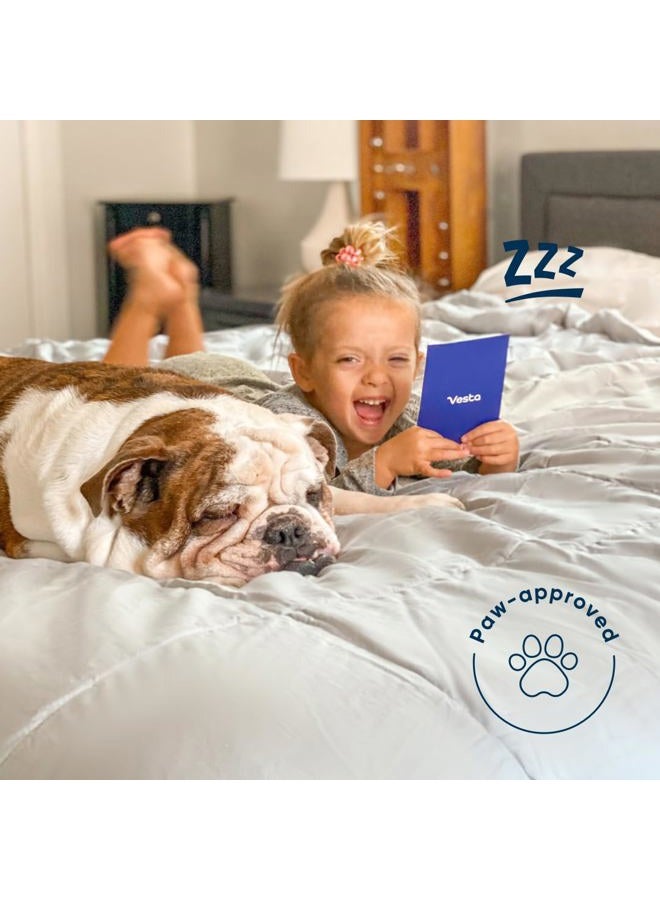 Vesta Silk Comforter, All Season Duvet Insert for Hot Sleepers, 100% Silk Fill with 100% Cotton Shell, Luxuriously Soft, Moisture-Wicking, King/Cal King Size, Space Grey - Image 5