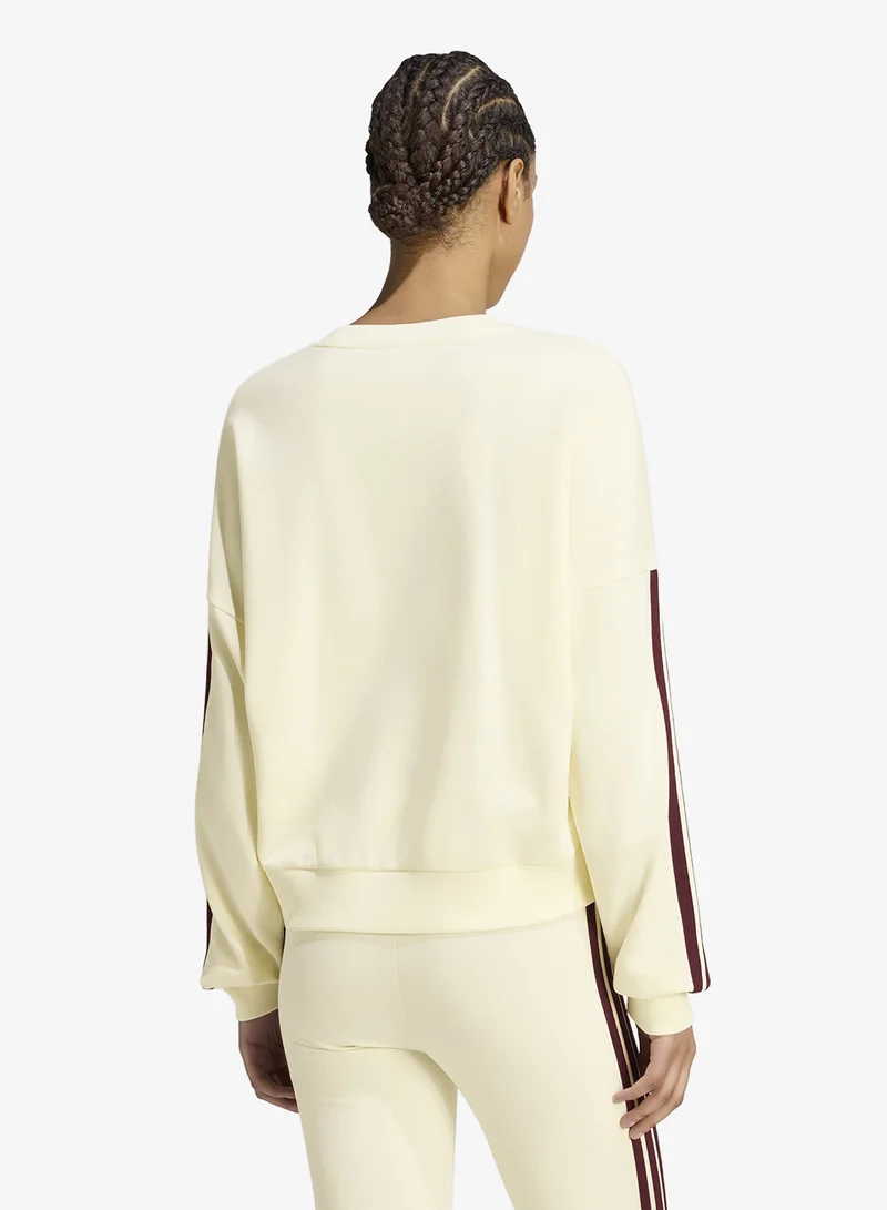 Adidas 3 Stripe Essential French Terry Sweatshirt