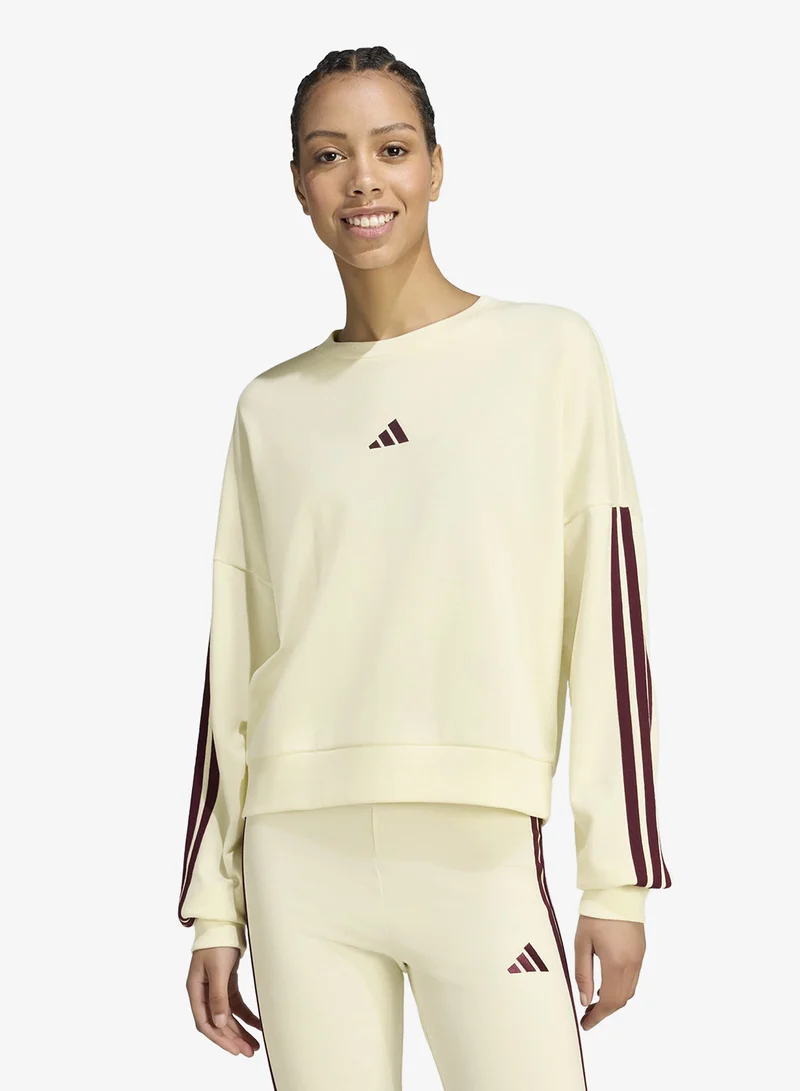 Adidas 3 Stripe Essential French Terry Sweatshirt