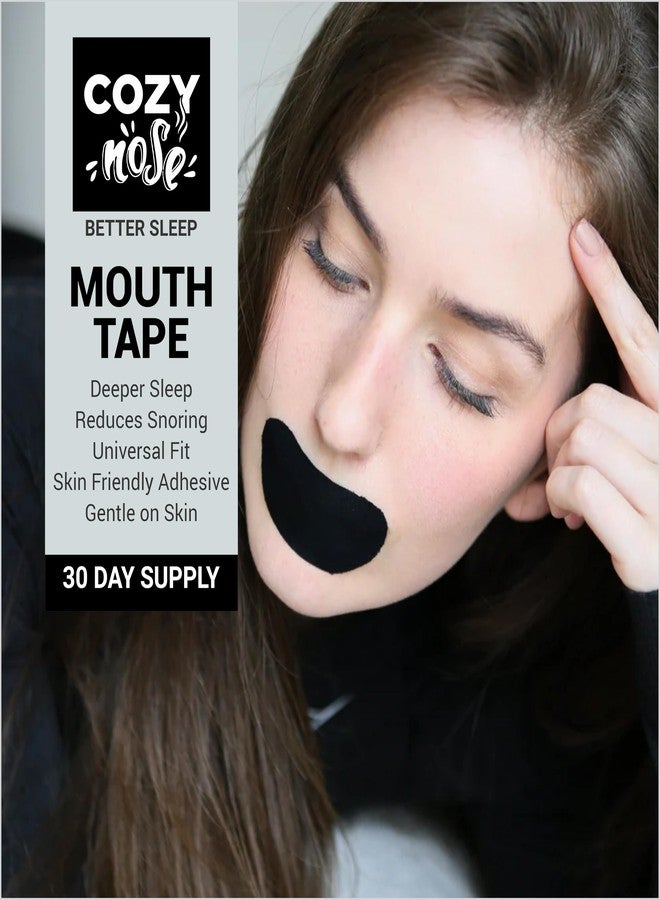 COZY nose شريط كوزي للأنف والفم لنوم أفضل، وتخفيف الشخير، وتحسين التنفس الأنفي | لاصق مضاد للحساسية ولطيف على البشرة | شرائط فم مريحة للوقاية من جفاف الفم، وللسفر، والتمارين الرياضية | 30 قطعة - Image 2
