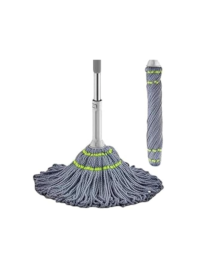 PROMASS ممسحة ذاتية العصر، ممسحة تنظيف للمطبخ والمنزل، ممسحة دوارة من الألياف الدقيقة، مقبض قابل للتمديد من الفولاذ المقاوم للصدأ، لوازم تنظيف منزلية قابلة لإعادة الاستخدام والغسل. - Image 2