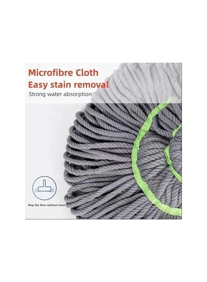 PROMASS ممسحة ذاتية العصر، ممسحة تنظيف للمطبخ والمنزل، ممسحة دوارة من الألياف الدقيقة، مقبض قابل للتمديد من الفولاذ المقاوم للصدأ، لوازم تنظيف منزلية قابلة لإعادة الاستخدام والغسل. - Image 4