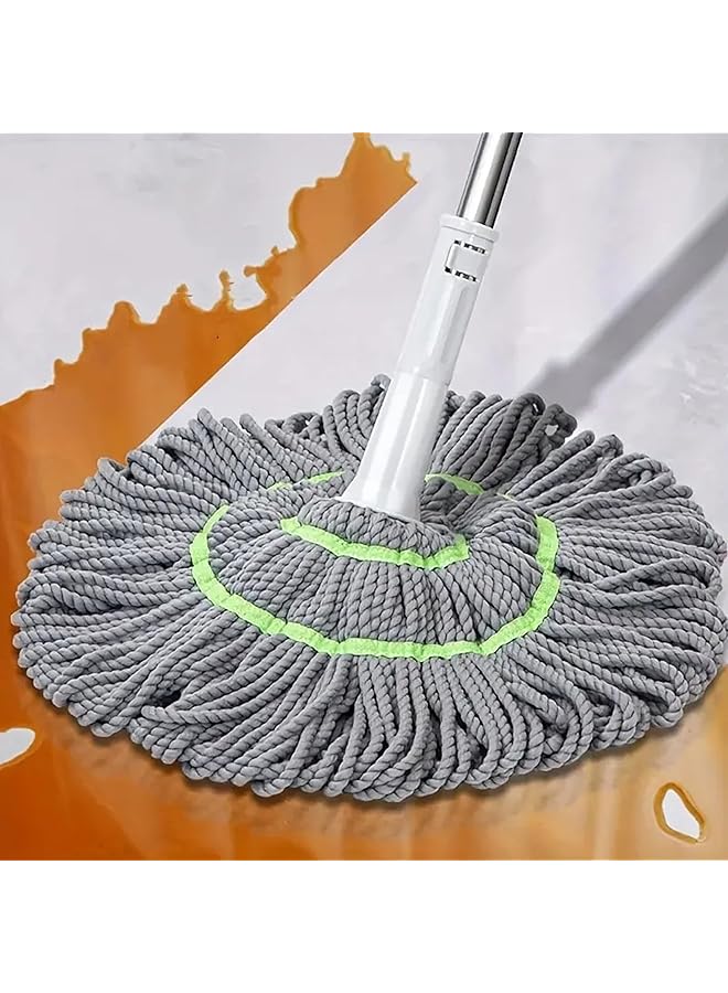PROMASS ممسحة ذاتية العصر، ممسحة تنظيف للمطبخ والمنزل، ممسحة دوارة من الألياف الدقيقة، مقبض قابل للتمديد من الفولاذ المقاوم للصدأ، لوازم تنظيف منزلية قابلة لإعادة الاستخدام والغسل. - Image 1
