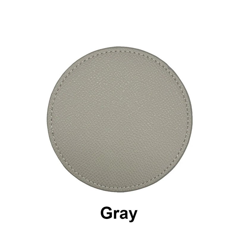 Y&D Round Table Soft PU Leather Coasters – Colorful Epsom Drink Coaster Set for Tea & Coffee Cups with Promotional Printing, Non-Slip Blank Mat for Home & Office - Image 1