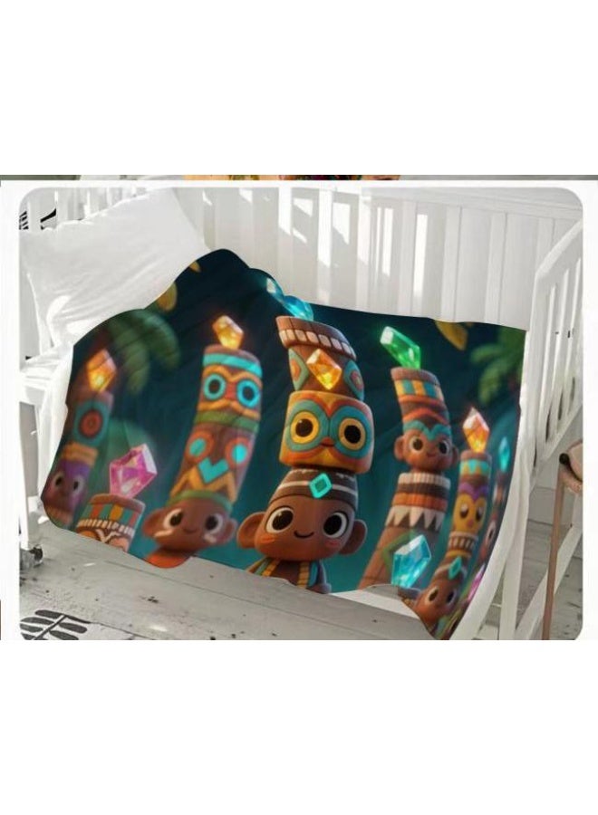 general Baby and children's cartoon flannel thin blanket (warm and comfortable, suitable for sleep, game use) 70cm*100cm - Image 2