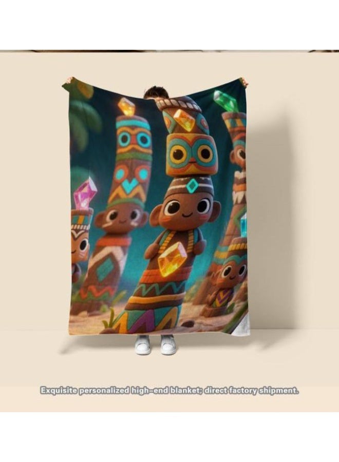 general Baby and children's cartoon flannel thin blanket (warm and comfortable, suitable for sleep, game use) 70cm*100cm - Image 1