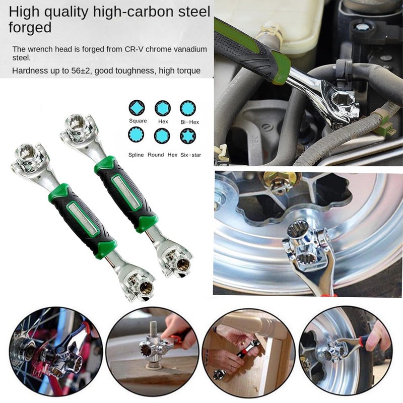 Malfah Enterprises Malfah Socket Wrench 8 in1 Spanner Multi Functional Hexagon For Furniture Car Repair Hand Tool360 Degree Rotating Head 512103 Hanbon  - Image 3