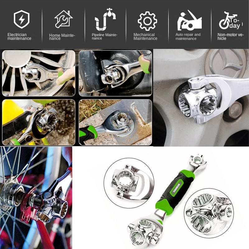 Malfah Enterprises Malfah Socket Wrench 8 in1 Spanner Multi Functional Hexagon For Furniture Car Repair Hand Tool360 Degree Rotating Head 512103 Hanbon  - Image 4
