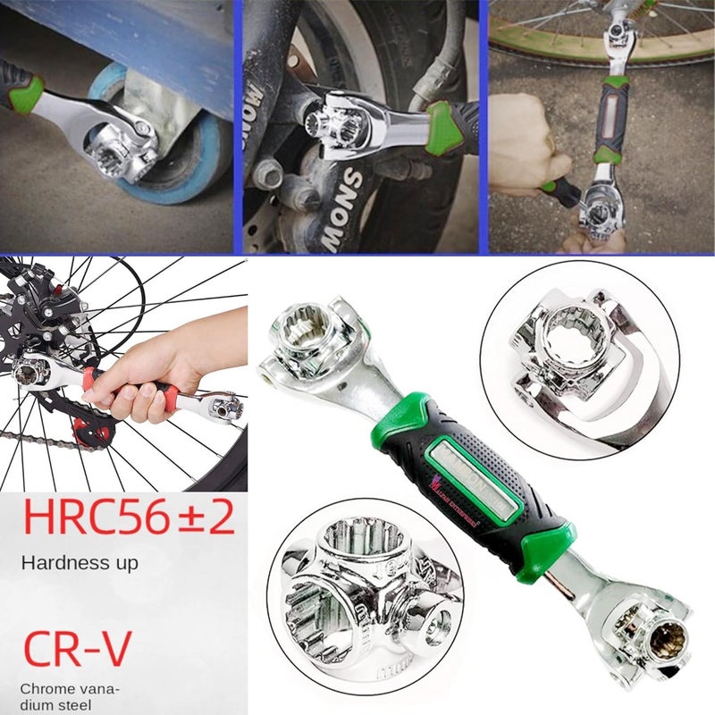 Malfah Enterprises Malfah Socket Wrench 8 in1 Spanner Multi Functional Hexagon For Furniture Car Repair Hand Tool360 Degree Rotating Head 512103 Hanbon  - Image 2