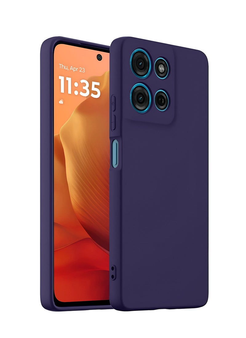 Raxoom Motorola Moto G15 4G 2025 Premium Soft Liquid Silicone Case Cover â€“ Eggplant Purple | Shockproof, Anti-Scratch, Slim Fit, Non-Slip Grip, Microfiber Lining, Stylish & Protective Phone Back Cover for Moto G15 - Image 1