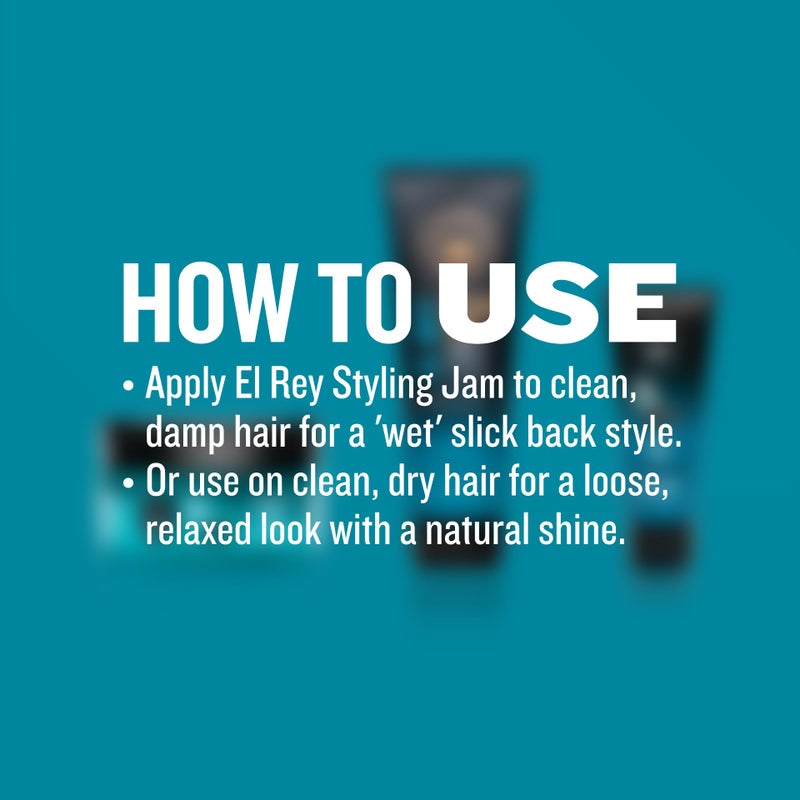 GIBS Grooming El Rey Styling Jam for Men, Medium Hold Hair Gel, 8 Fl Oz (Squeeze Tube) - Image 2
