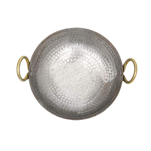 RBY 1 Litre (9 Inch / 23 CM) Hammered Food Grade Iron Kadai Lohe Ki Kadhai for Frying Cooking Heavy Base Smooth Edge Metal Spoon Friendly Deep Frying Pan Riveted Handle Gas & Induction Compatible - Image 3