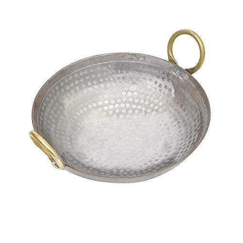 RBY 1 Litre (9 Inch / 23 CM) Hammered Food Grade Iron Kadai Lohe Ki Kadhai for Frying Cooking Heavy Base Smooth Edge Metal Spoon Friendly Deep Frying Pan Riveted Handle Gas & Induction Compatible - Image 4