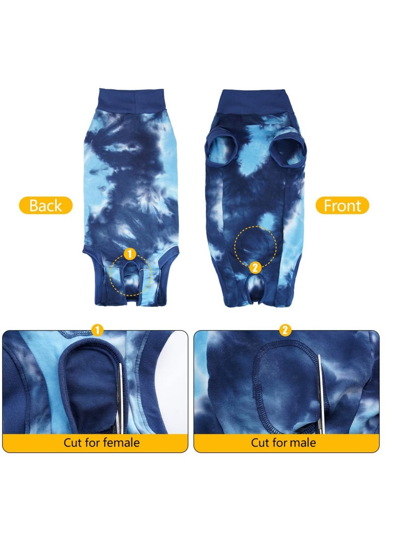 KASTWAVE Dog Recovery Suit Soft and Breathable Onesie with Tie Dye Design ECollar Alternative for Abdominal Wounds and Anti-Licking M - Image 2