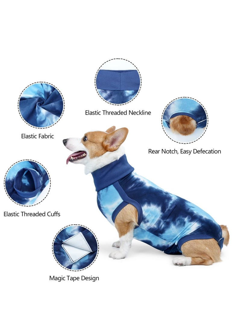 KASTWAVE Dog Recovery Suit Soft and Breathable Onesie with Tie Dye Design ECollar Alternative for Abdominal Wounds and Anti-Licking M - Image 3