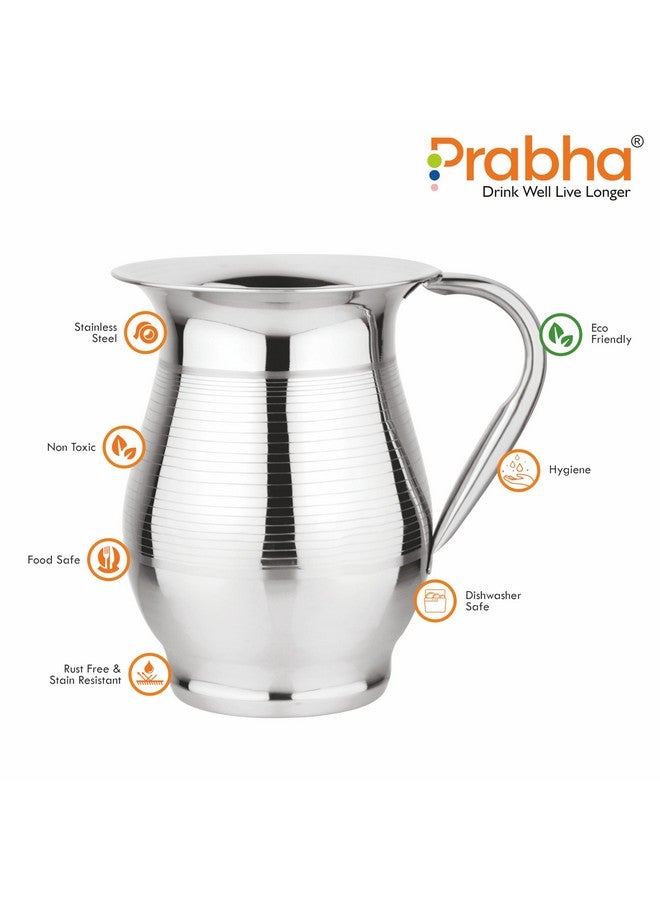 Prabha Prabha Stainless Steel Supremo Water Jug 2000ml - Ideal for Home & Kitchen, Durable & Elegant  - Image 2