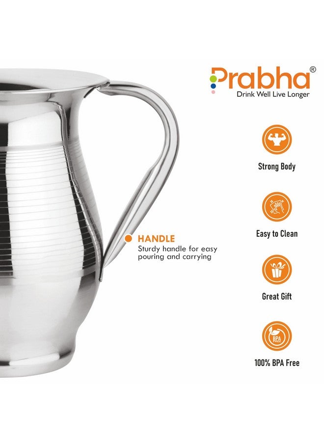 Prabha Prabha Stainless Steel Supremo Water Jug 2000ml - Ideal for Home & Kitchen, Durable & Elegant  - Image 4