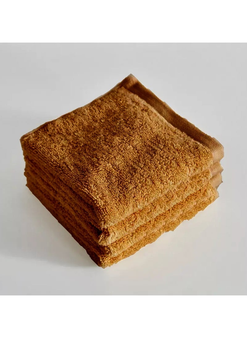 MAXQON Pack Of 10 - Face Towel - 100% Cotton Small Size (30x30cm) Highly Absorbent And Super Durable, Color Brown  - Image 2
