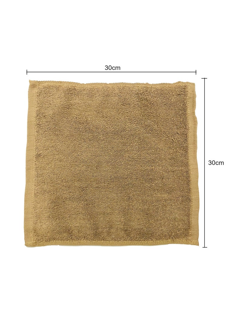 MAXQON Pack Of 10 - Face Towel - 100% Cotton Small Size (30x30cm) Highly Absorbent And Super Durable, Color Brown  - Image 3