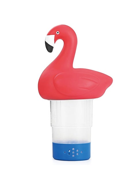 Flamingo Floating Pool Chlorine Dispenser 2 in 1 kit, Collapsible Chlorine Floater,Extra-Large Capacity Fits 5 x 3 Chlorine & Bromine Tablets, Spa Anti-Sinking Chlorine Dispenser Bromine Holder