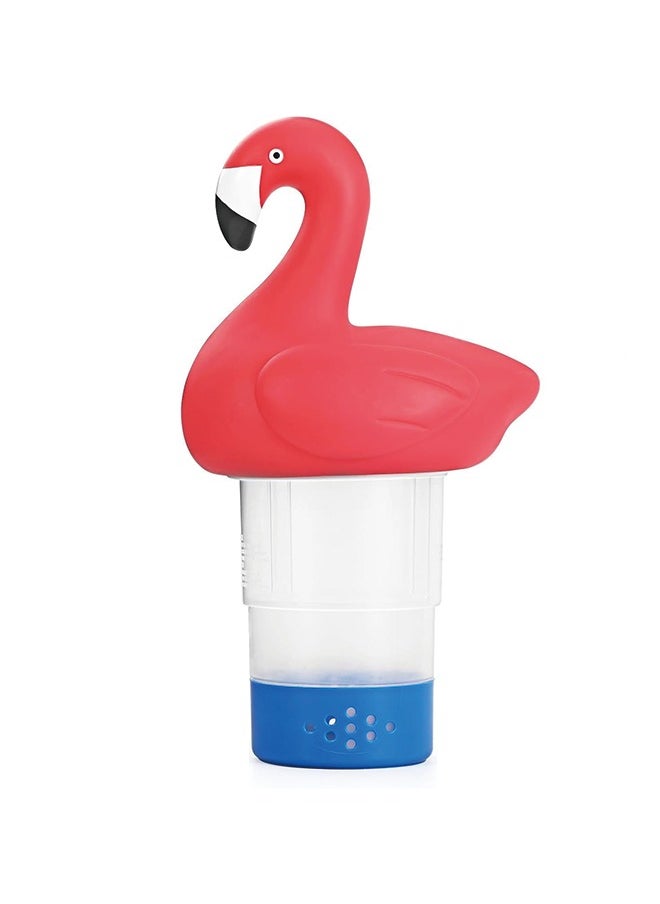 null - Flamingo Floating Pool Chlorine Dispenser 2 in 1 kit, Collapsible Chlorine Floater,Extra-Large Capacity Fits 5 x 3 Chlorine & Bromine Tablets, Spa Anti-Sinking Chlorine Dispenser Bromine Holder - Image 1