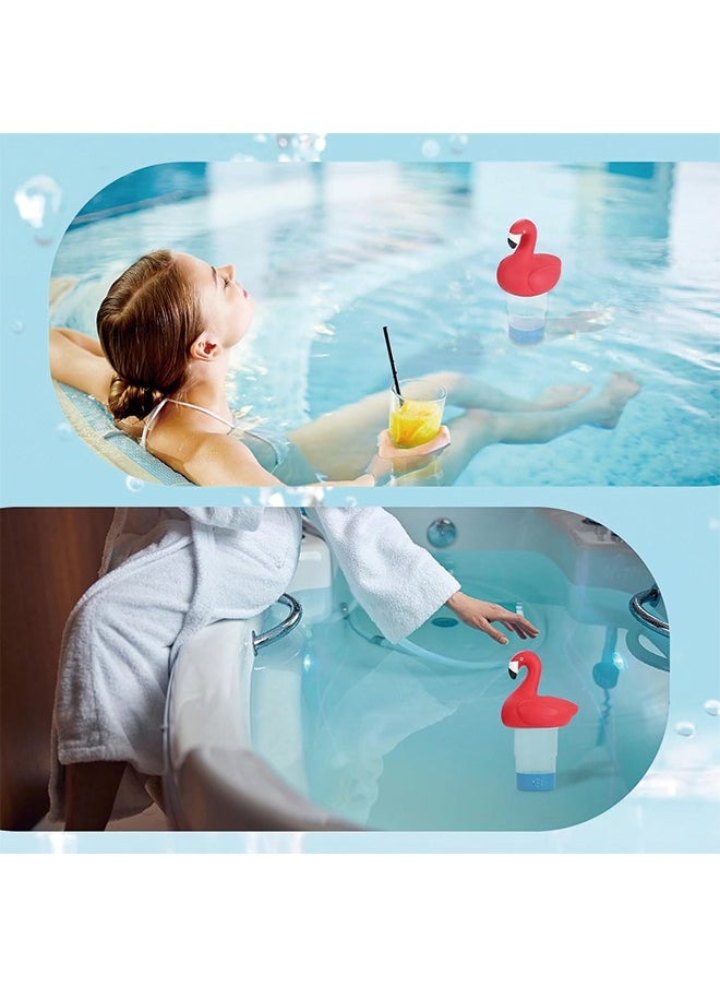 null - Flamingo Floating Pool Chlorine Dispenser 2 in 1 kit, Collapsible Chlorine Floater,Extra-Large Capacity Fits 5 x 3 Chlorine & Bromine Tablets, Spa Anti-Sinking Chlorine Dispenser Bromine Holder - Image 1