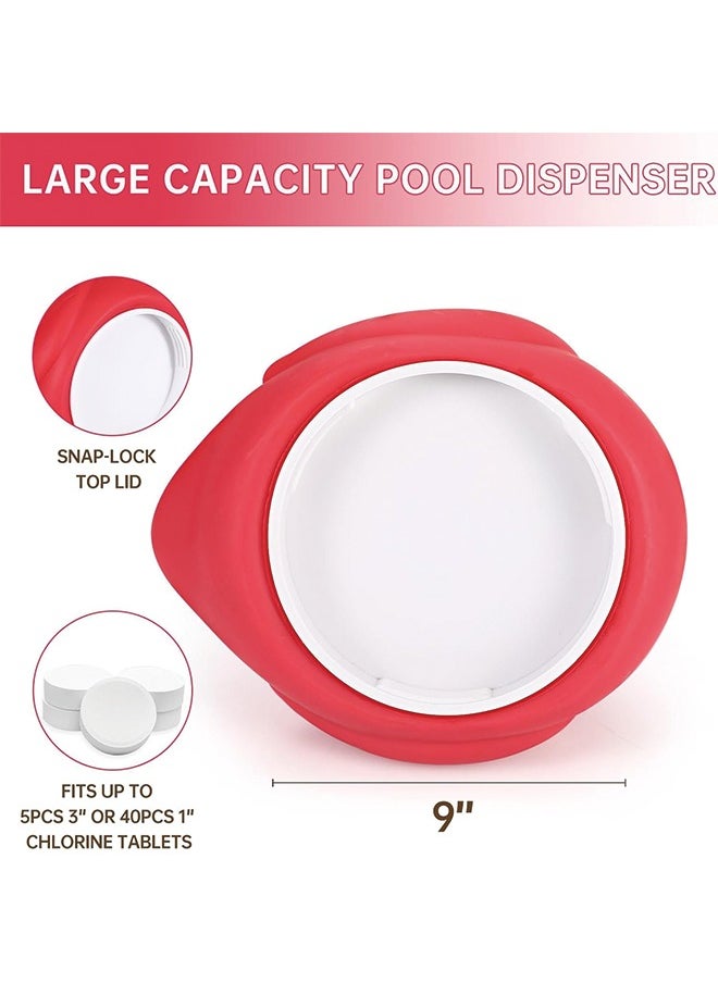 null - Flamingo Floating Pool Chlorine Dispenser 2 in 1 kit, Collapsible Chlorine Floater,Extra-Large Capacity Fits 5 x 3 Chlorine & Bromine Tablets, Spa Anti-Sinking Chlorine Dispenser Bromine Holder - Image 1