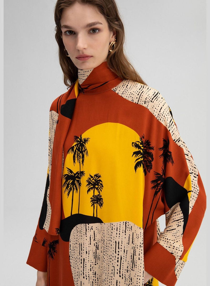 Touche فستان بطبعة غروب الشمس - Image 1